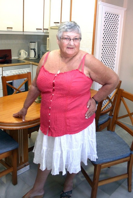 Sassy SSBBW Grandma Libby bends over naked to how off her huge fatty ass