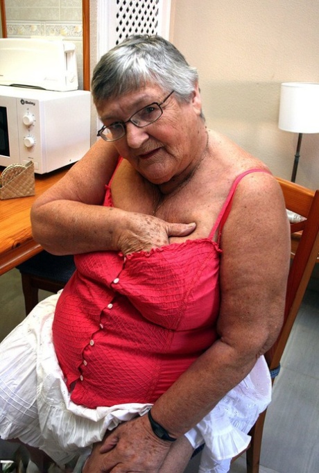 Sassy SSBBW Grandma Libby bends over naked to how off her huge fatty ass