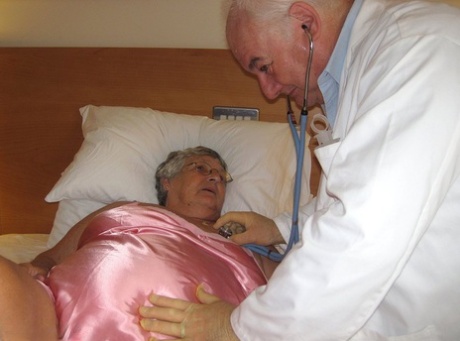 Obese nan Grandma Libby has sexual relations with her old doctor on her bed