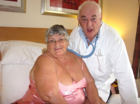 Obese nan Grandma Libby has sexual relations with her old doctor on her bed