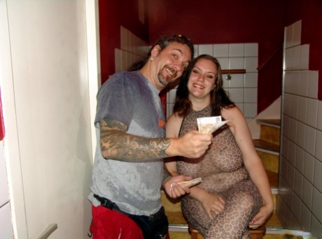 Overweight hooker gets fucked by visitors to the red light district