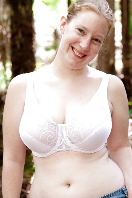 Chubby 18 year old Ann K get snaked in the woods and pets shaved pussy