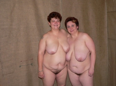 Fat matures Kurina and Nila sit on each other's faces and fondle their tits