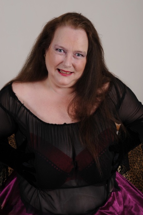 Mature BBW Debbie playing with her large natural tits & furry pussy