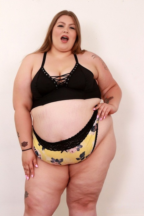 Naughty chubby babe Baby Doll BBW shows her holes and takes a boner