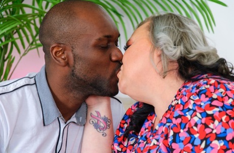 Chubby granny Luna enjoys hardcore sex with a black man & takes a cumshot