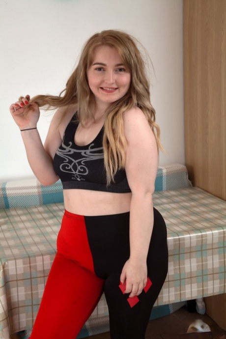 Chubby amateur Cameron strips naked & spreads her fat hairy pussy wide