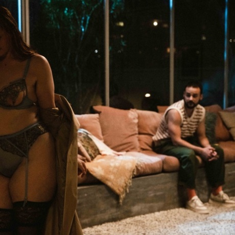 Chubby European Heidi Priestess performs an erotic tease show in sexy lingerie