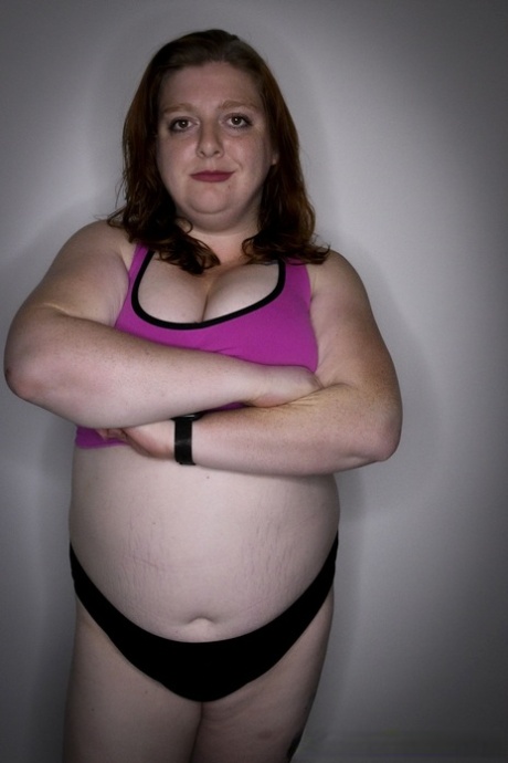 Chubby wrestler Betty Brickhouse dominates and pegs her sparring partner